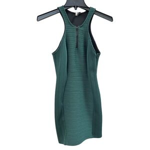 Topshop Bodycon Ribbed Mini Dress Teal Black Size 2